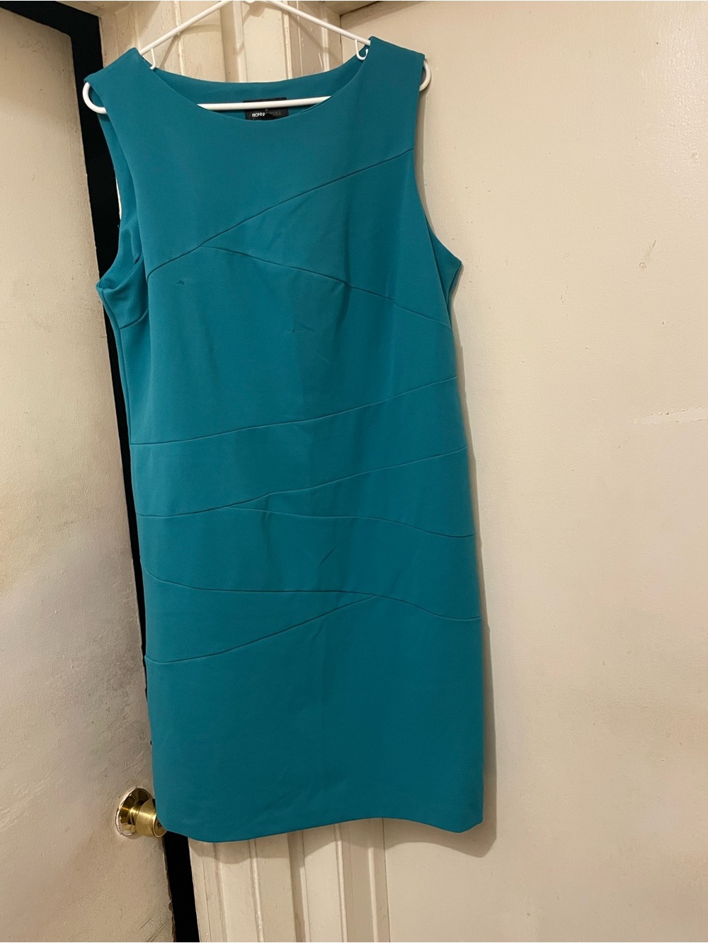 Ronni Nicole Teal Sleeveless Sheath Dress